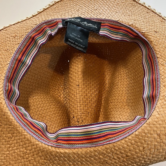 Raffaello Bettini Tan & Ivory Overlay Fedora, NWOT! - Picture 5 of 6